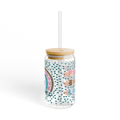 Teacher Life Teacher Can Glass Teacher Appreciation Week 16oz Sipper Glass With Lid and Straw Back To School Teacher Gift End Of Year Gift
