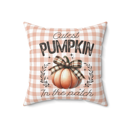 Cutest Pumpkin in the Patch - Indoor Square Throw Pillow - Front and Back Design