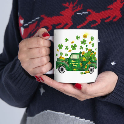 Pick Up Truck with Shamrocks | St. Patrick's Day Pot of Gold Coffee Mug | 11oz 15oz