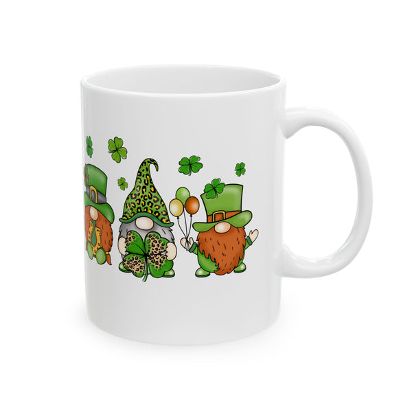 Chillin With My Gnomies Ceramic 11oz Mug, Gnomes and Shamrocks 11oz Mug