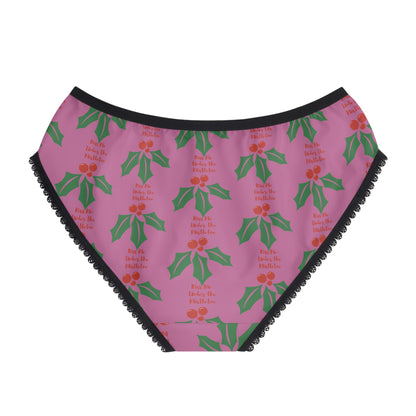 Kiss Me Under the Mistletoe, Women's Briefs, Christmas Underwear, Christmas Gift, Gift for Wife, Gift for Girlfriend, Sexy Underwear