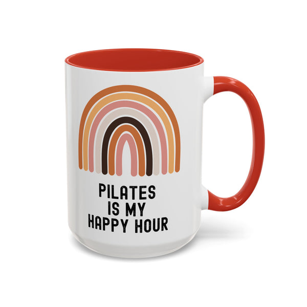 Pilates Is My Happy Hour Funny Coffee Mug Gift for Pilates Lover Women Workout Cup Mothers Day