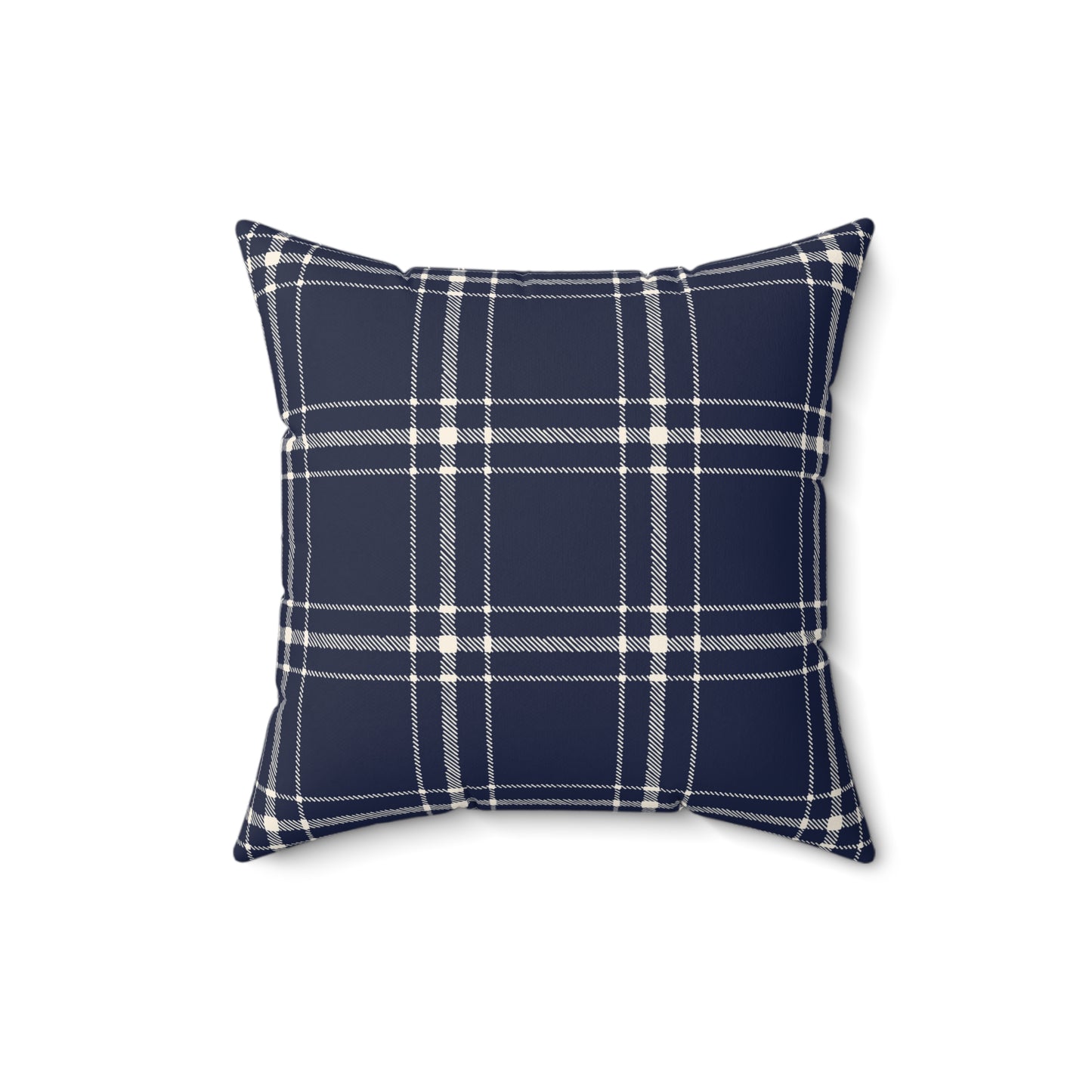 Blue and White Plaid - Decorative Throw Pillow