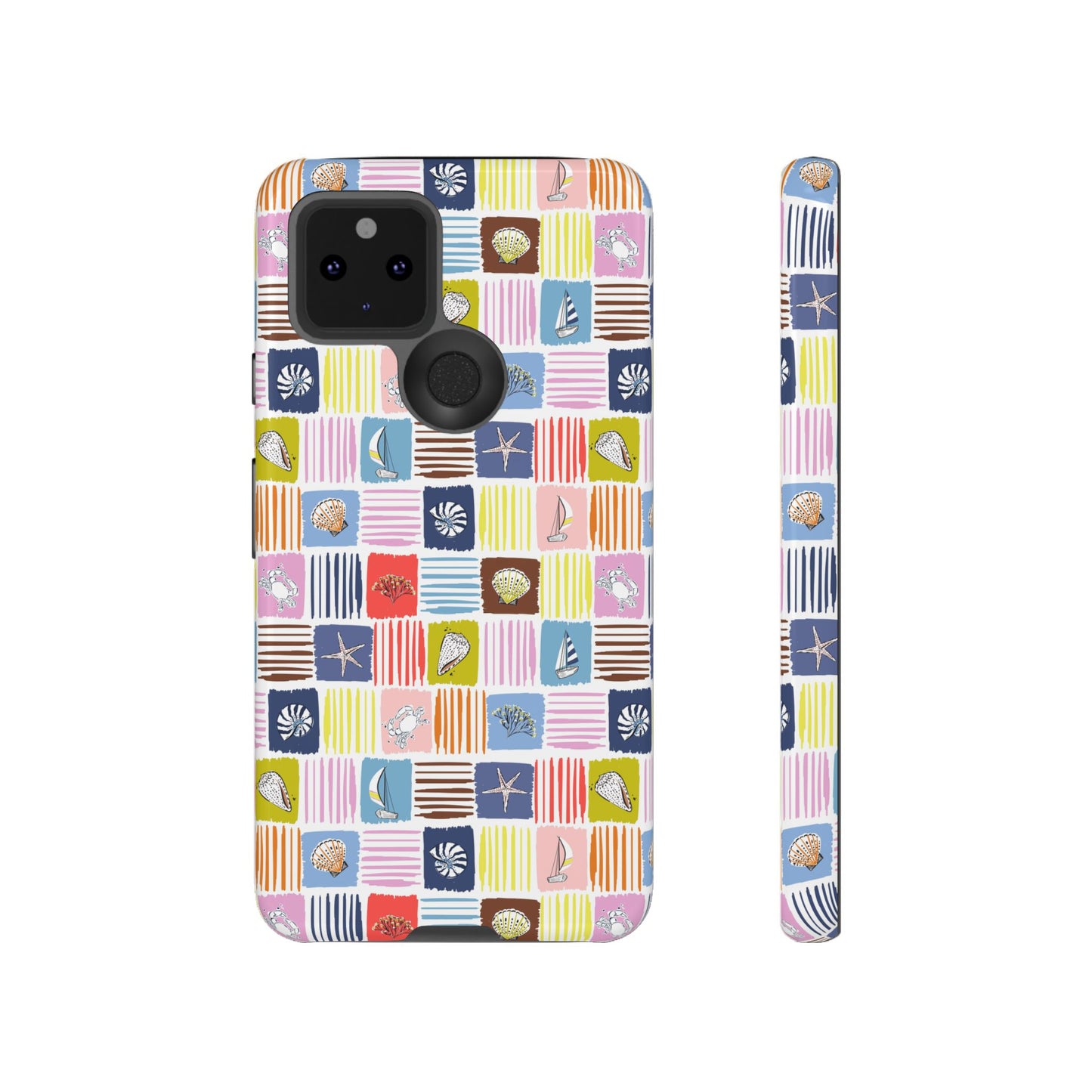 Colorful Seashells Sailboats and Starfish Summer Themed Phone Case