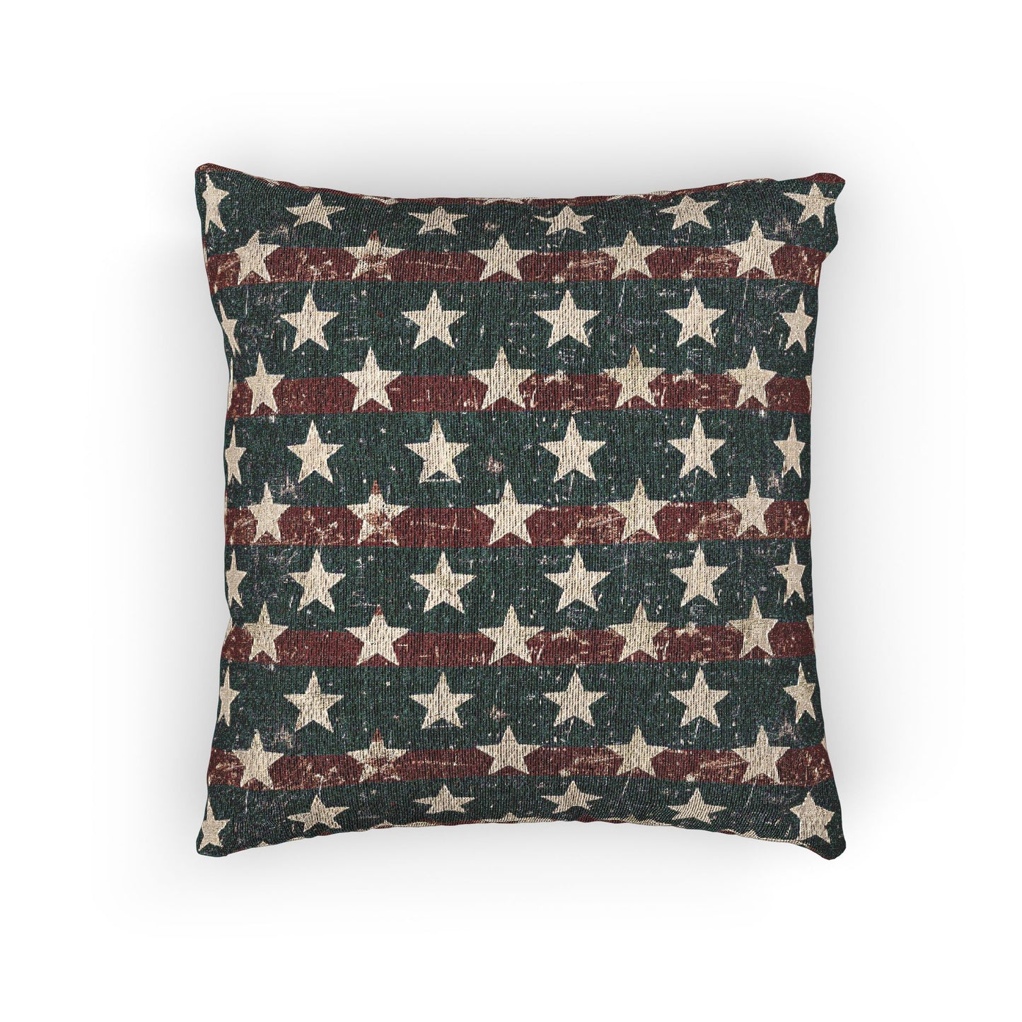 Woven Patriotic Indoor Throw Pillow - Rustic Home Decor