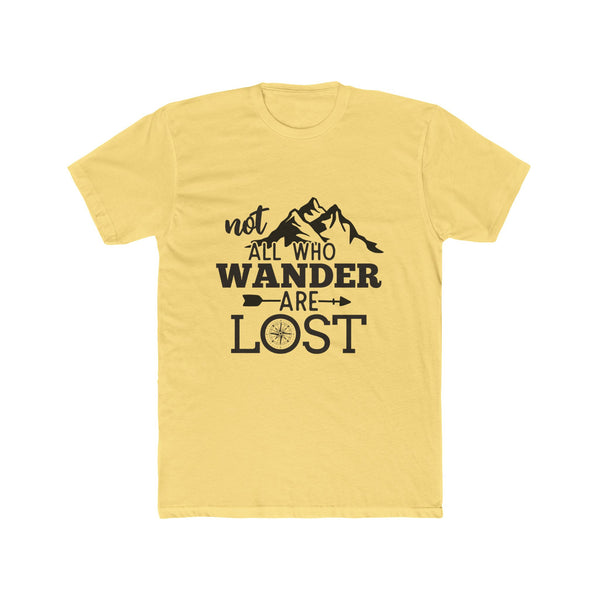 Mens Not all Who Wander Are Lost Crew Tee Wanderlust Graphic Campign TShirt