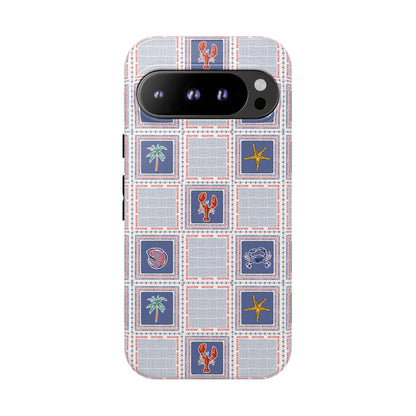 Lobsters Sailboats Seashells - Cell Phone Tough Case