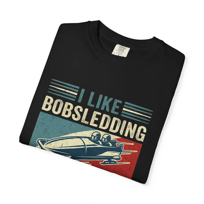 "I Like Bobsledding & Maybe 3 People" Retro Graphic T-Shirt | Funny Winter Sport Gift