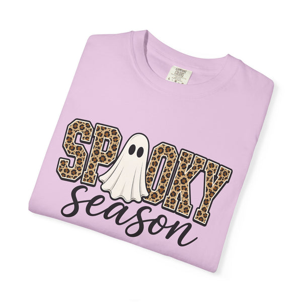 Spooky Season Leopard Print Ghost Halloween Graphic T-Shirt