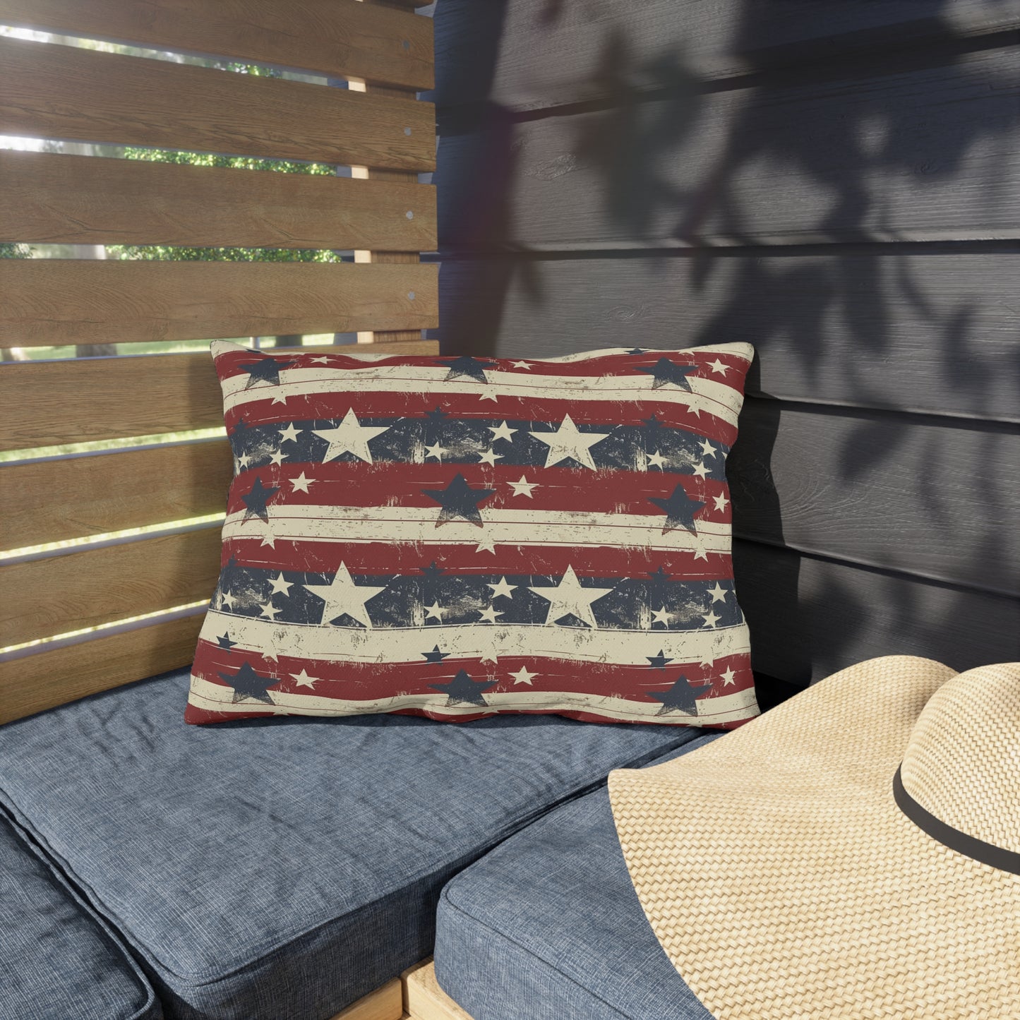 Stars & Stripes - Outdoor Throw Pillow