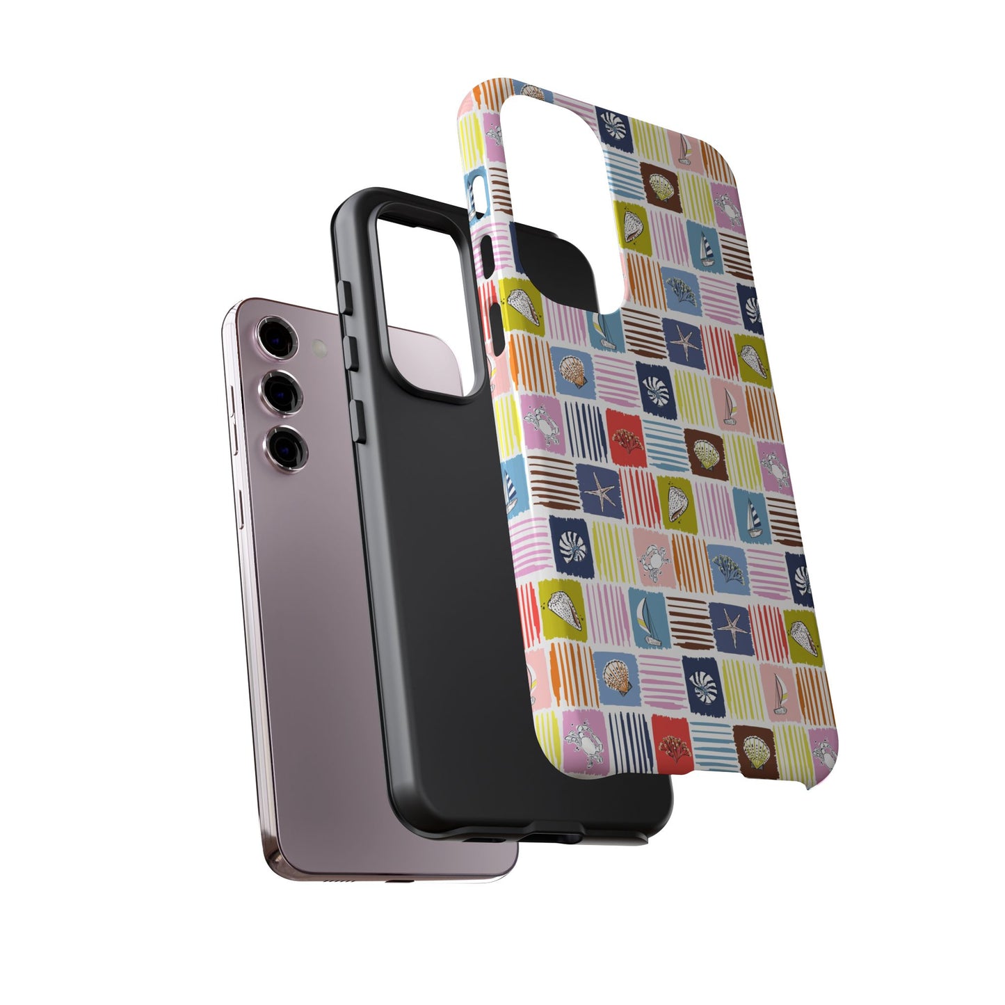 Colorful Seashells Sailboats and Starfish Summer Themed Phone Case