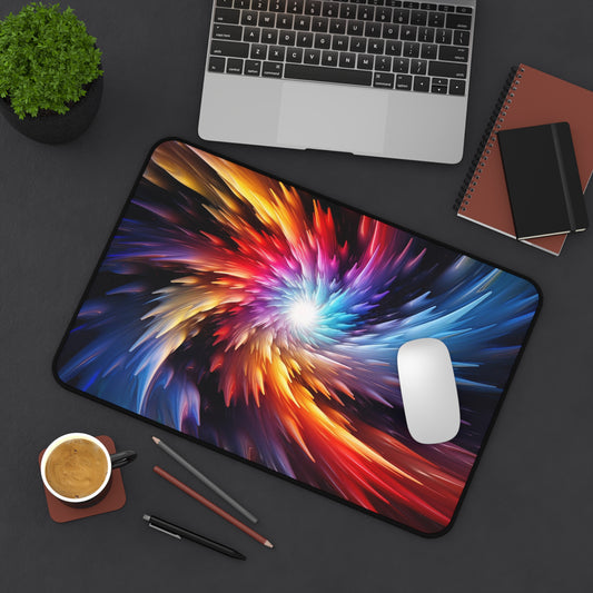 Vibrant Galaxy Burst Desk Mat