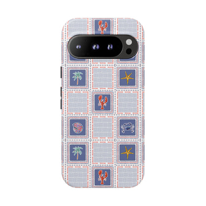 Lobsters Sailboats Seashells - Cell Phone Tough Case