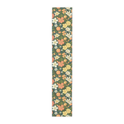 Orange Blossom Floral Table Runner