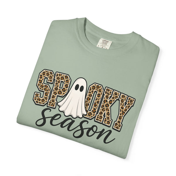 Spooky Season Leopard Print Ghost Halloween Graphic T-Shirt