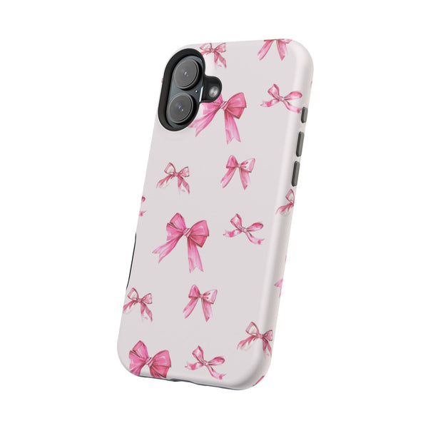 Coquette Pink Bow MagSafe Phone Case | Fits iPhone 13–16 | Matte or Glossy Finish