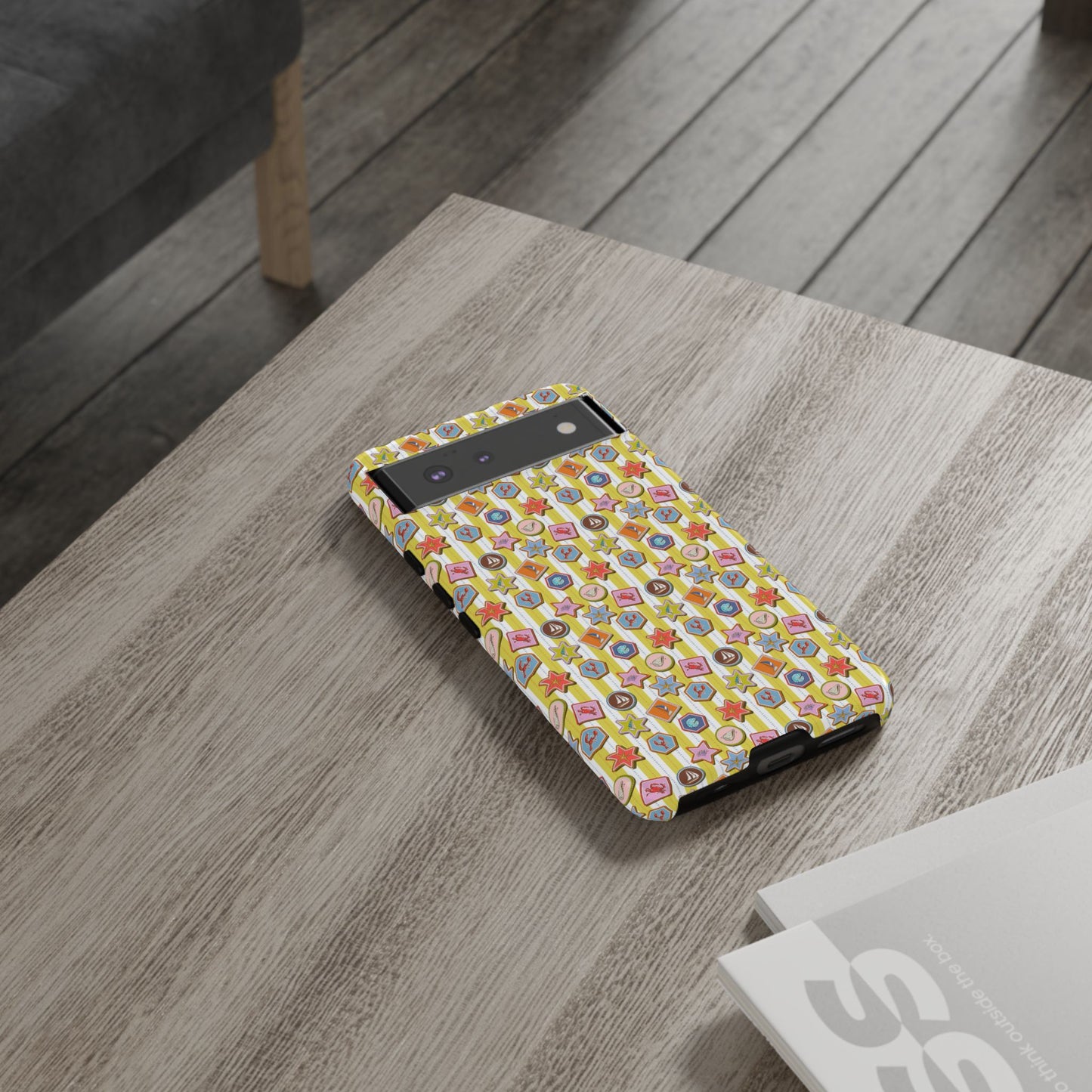 Yellow and White Striped Summer Themed Phone Case