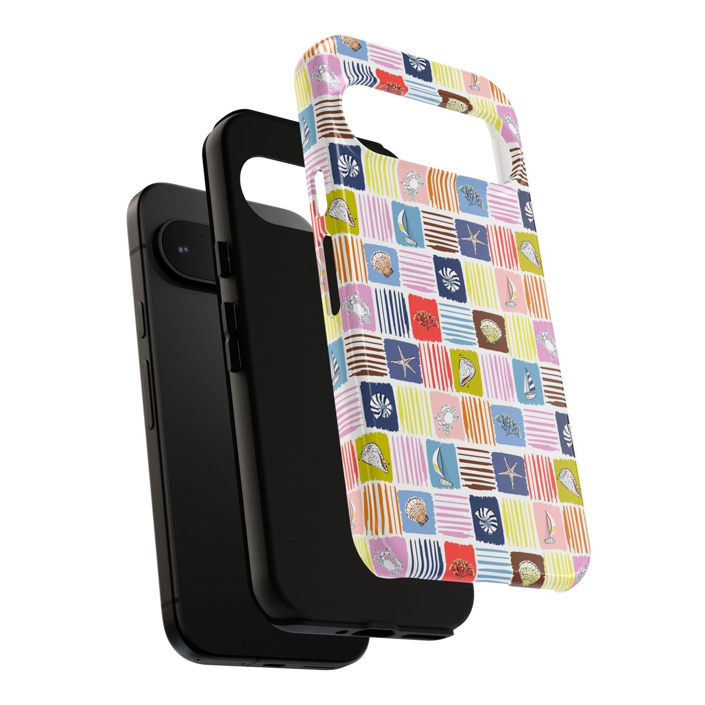 Colorful Seashells Sailboats and Starfish Summer Themed Phone Case