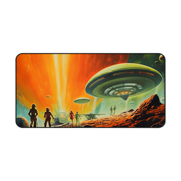 Gaming Deskmat, Alien Invasion Deskmat, Custom Desk Mat, Gaming Desk Mat, UFO Mousepad, Large Deskmat for Gaming, Desk Accessories