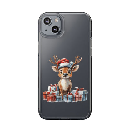 Festive Reindeer on a Clear Phone Case