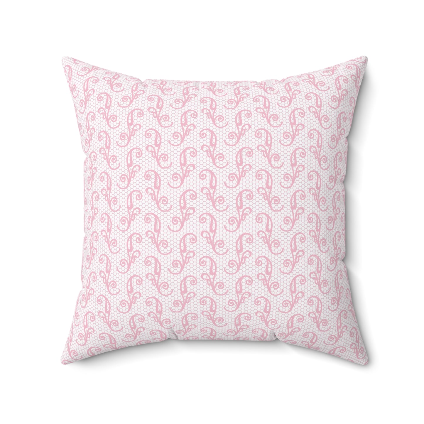 Pink Scroll Patterned - Indoor Throw Pillow