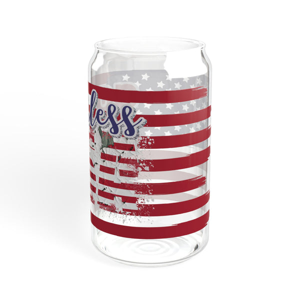 God Bless the USA 16oz Glass Cup