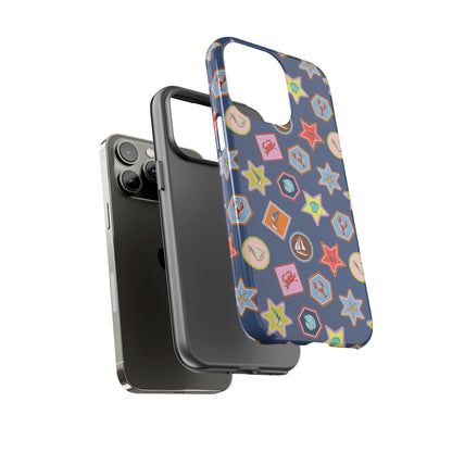 Lobsters Sailboats and Seashells on Navy Blue Phone Case