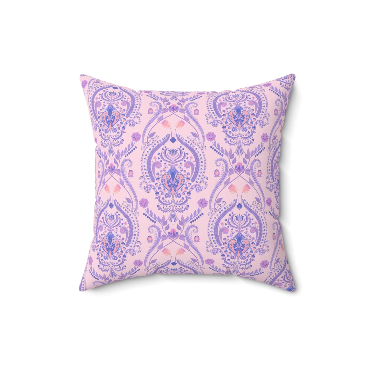 Elegant Pink & Purple Damask - Indoor Throw Pillow
