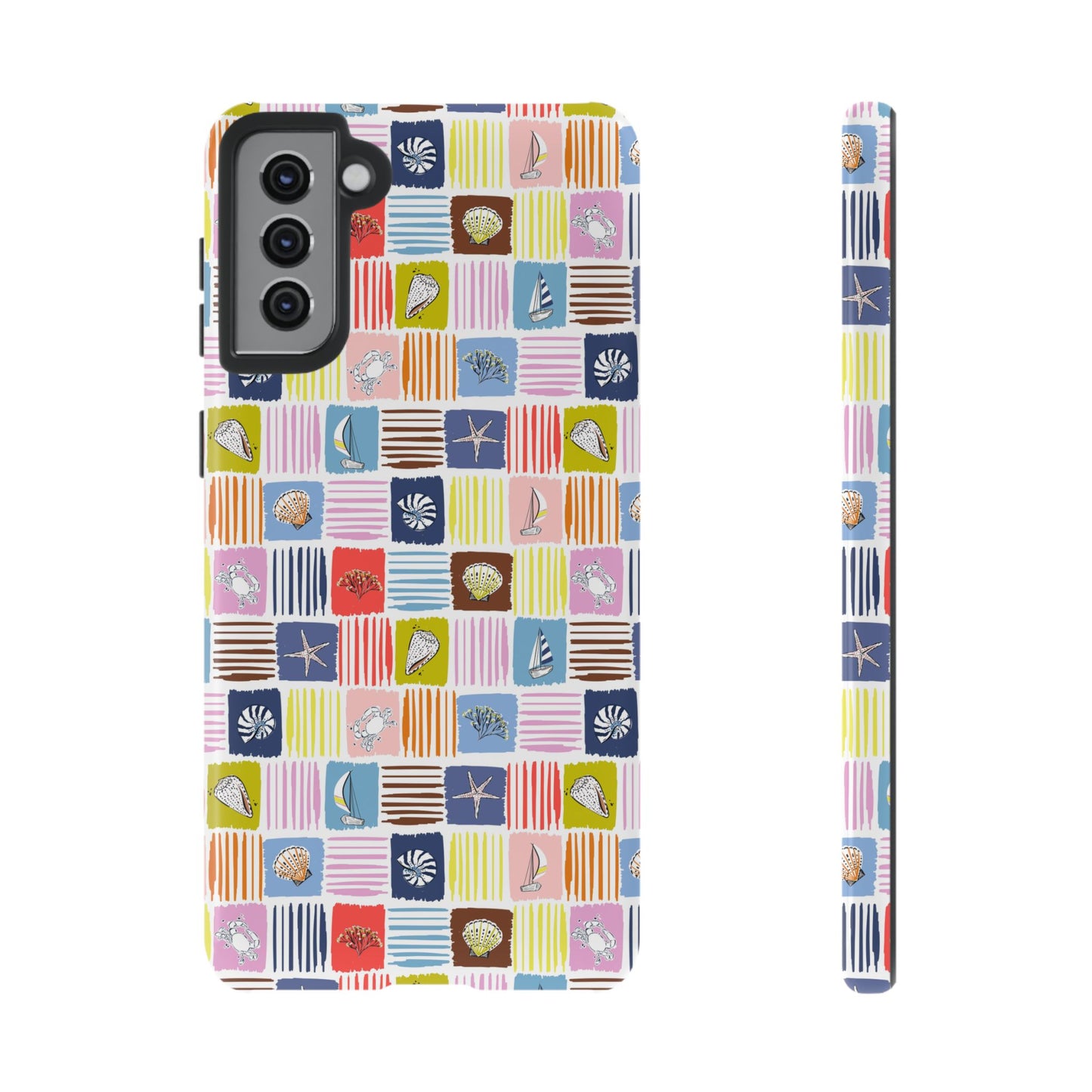 Colorful Seashells Sailboats and Starfish Summer Themed Phone Case