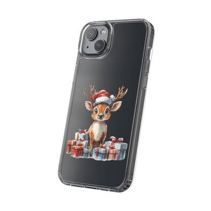 Festive Reindeer on a Clear Phone Case
