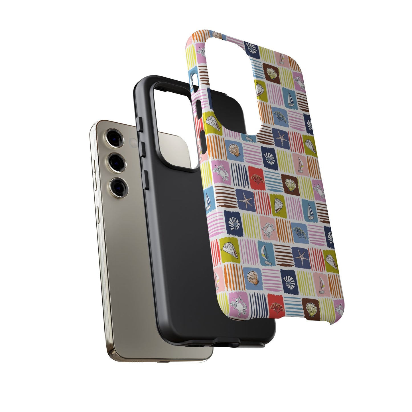 Colorful Seashells Sailboats and Starfish Summer Themed Phone Case
