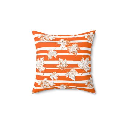 Orange and White Leaves - Indoor Throw Pillow – Autumn Decoration