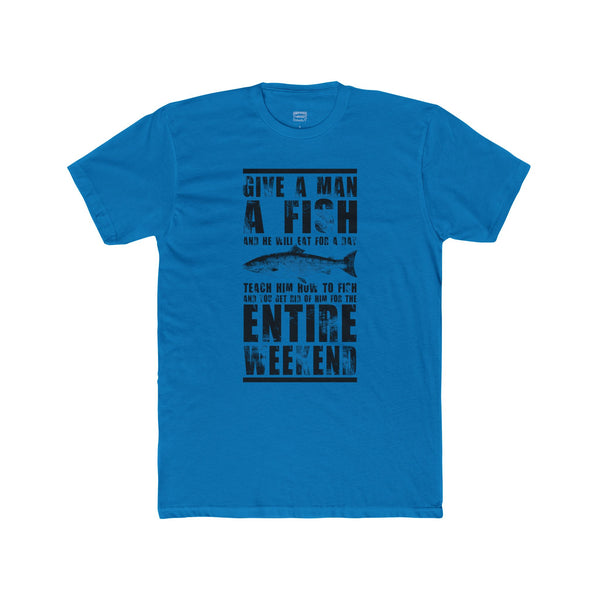 Teach A Man To Fish TShirt Mens Cotton Fishing Tee