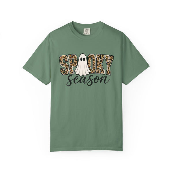 Spooky Season Leopard Print Ghost Halloween Graphic T-Shirt