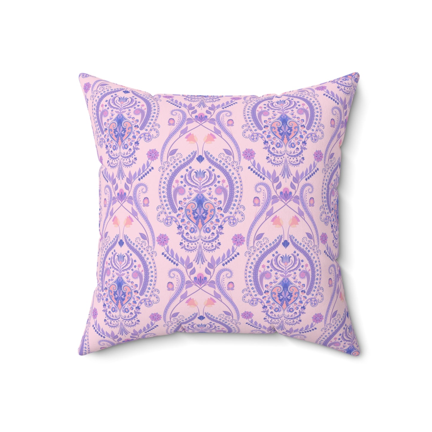 Elegant Pink & Purple Damask - Indoor Throw Pillow