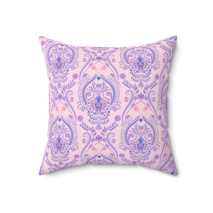 Elegant Pink & Purple Damask - Indoor Throw Pillow