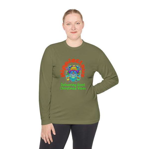Unisex Long Sleeve TShirt Hippie Claus Graphic Tshirt Funny Tee