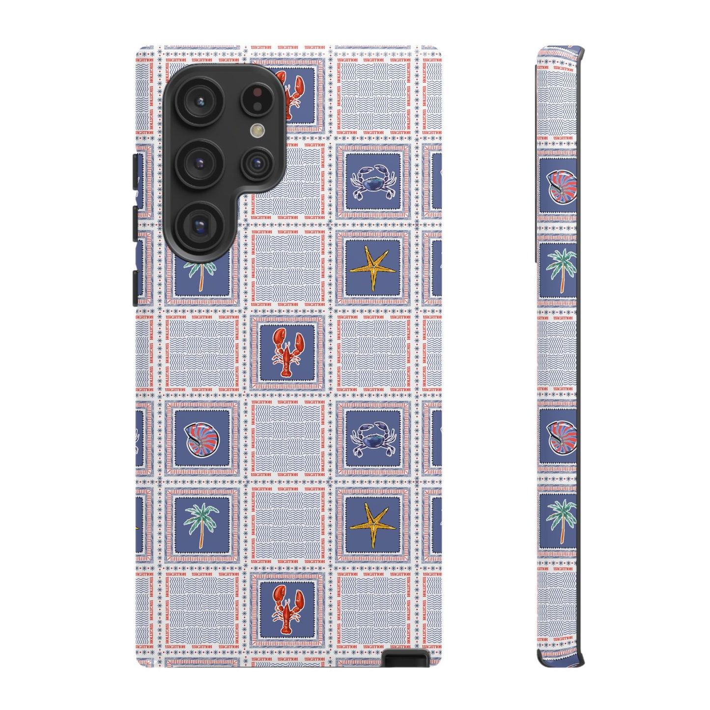 Lobsters Sailboats Seashells - Cell Phone Tough Case