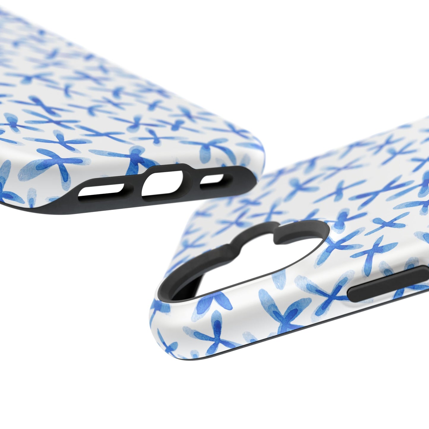 Blue Floral MagSafe iPhone Case — Magnetic Impact-Resistant