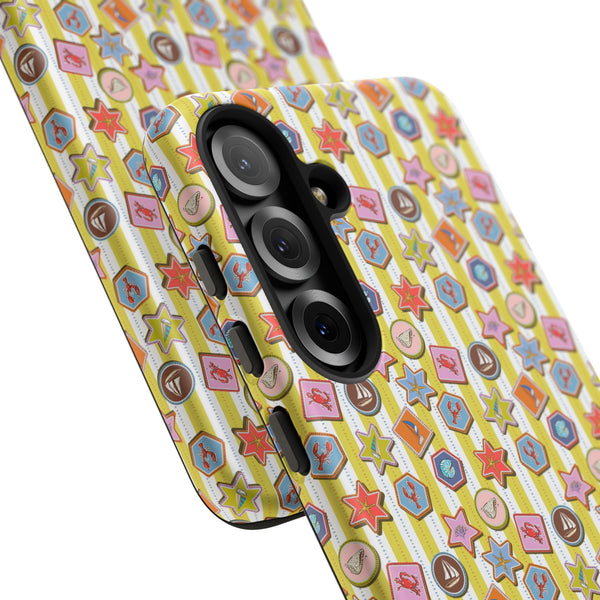 Yellow and White Striped Summer Themed Phone Case