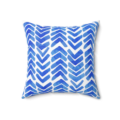 Blue Chevron - Indoor Throw Pillow