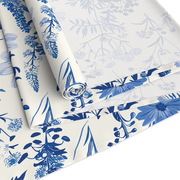 Blue Floral Toile Table Runner