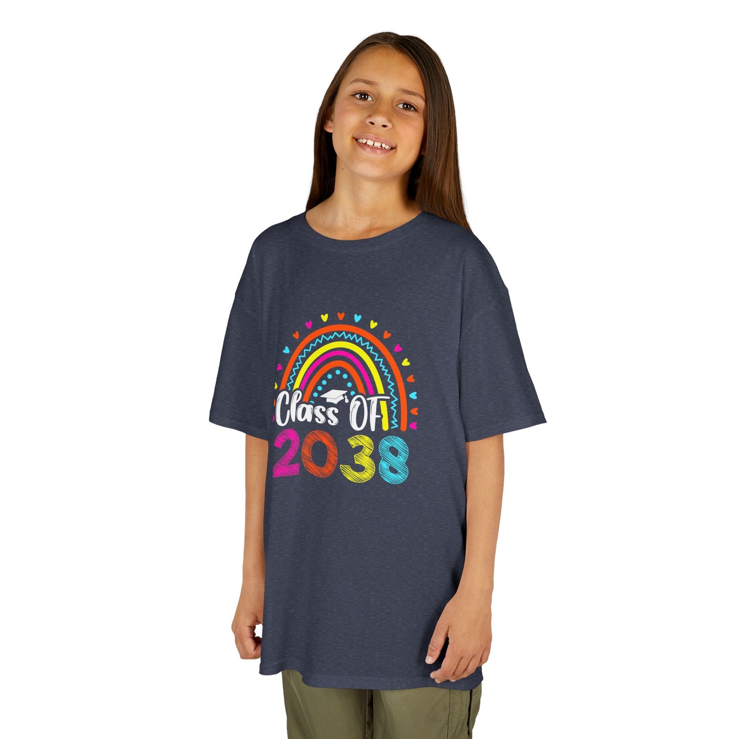 Rainbow Graduation Kids Tee | Class of 2038 Shirt | Cute Kids Apparel | Graduation Gift | Back to School T-Shirt | Rainbow Tee