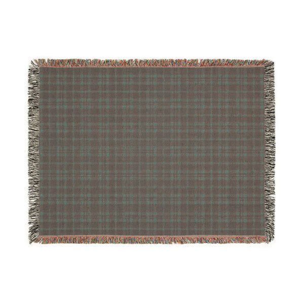 Navy and Rust Plaid Woven Cotton Throw Blanket
