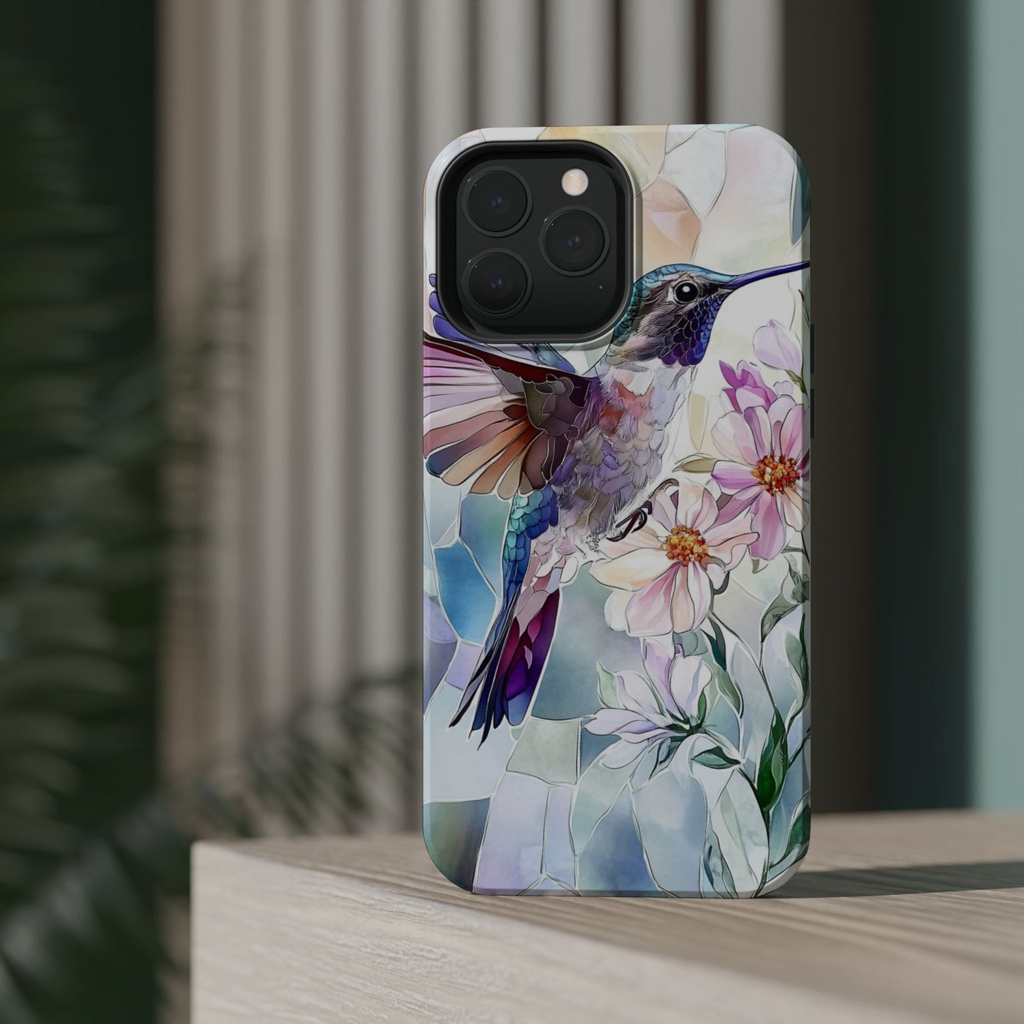 Stained Glass Hummingbird MagSafe iPhone Case