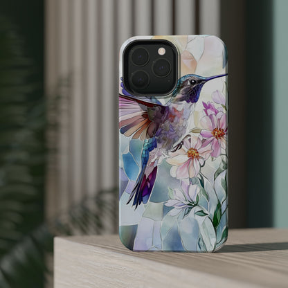 Stained Glass Hummingbird MagSafe iPhone Case