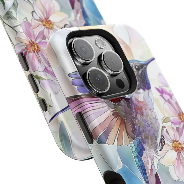 Stained Glass Hummingbird MagSafe iPhone Case