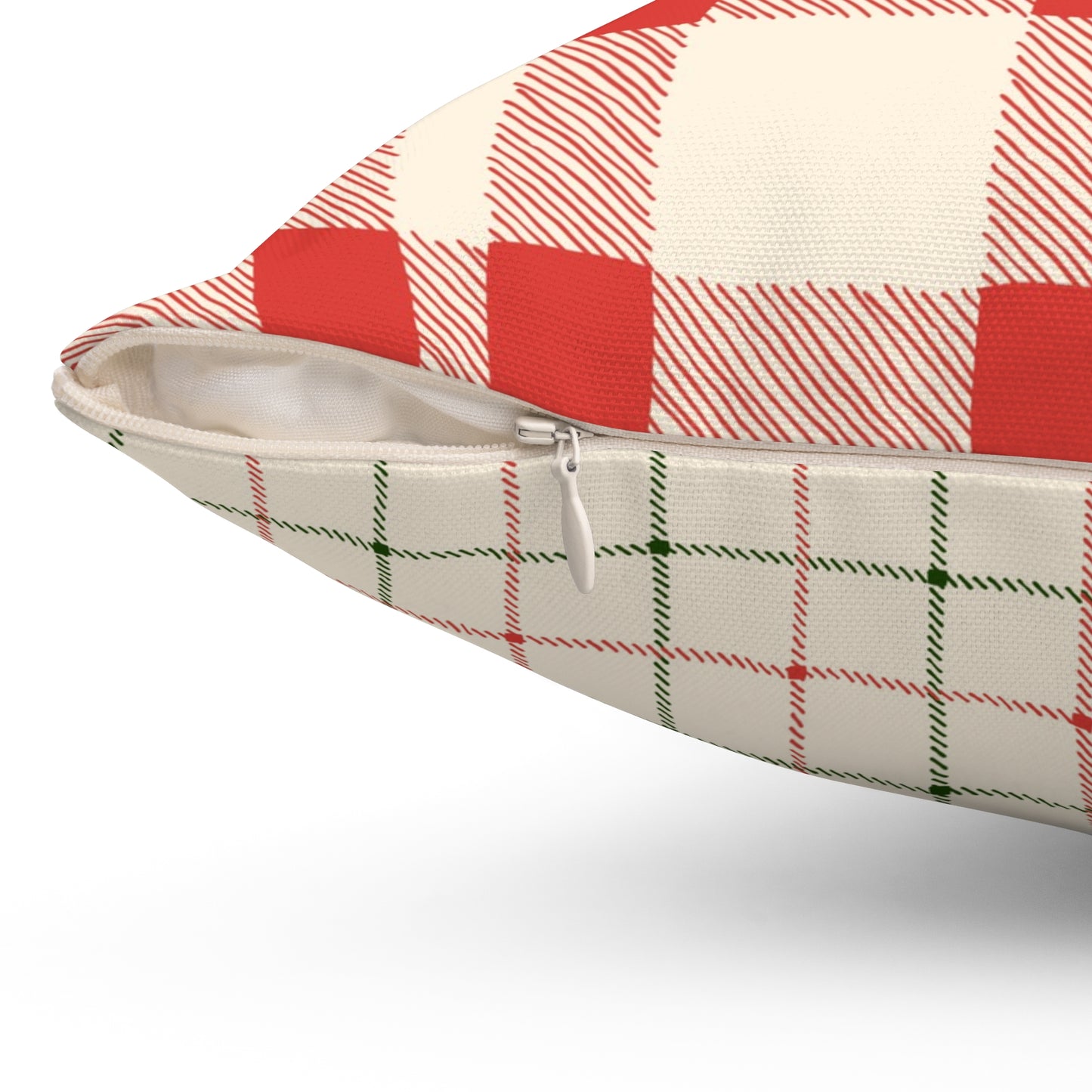 Red and White Gingham - Indoor Throw Pillow - Front and Back Design