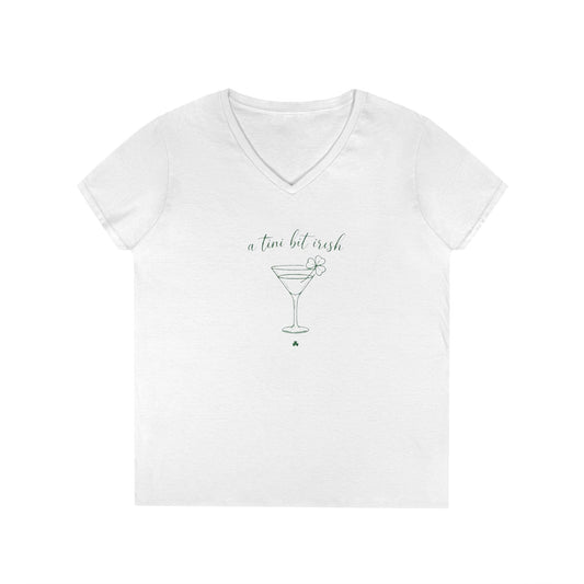A Tini Bit Irish Shirt Women St Patricks Day V-Neck Tee