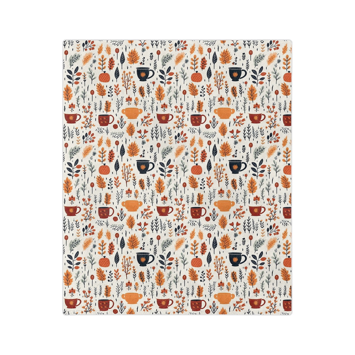 Cozy Floral Velveteen Blanket, Soft Throw for Fall Decor, Seasonal Gift, Home Warmth, Autumn Blanket for Snuggling